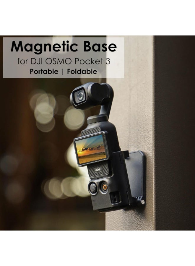 OSHIMA Magnetic Mount Stand Compatible for Dji Osmo Pocket 3, Mount Angles Djustable Desktop Base Stand Holder Bracket, Holder on Desktop, Vertical Surface, 180° Adjustable, Quick Fixation - Image 3